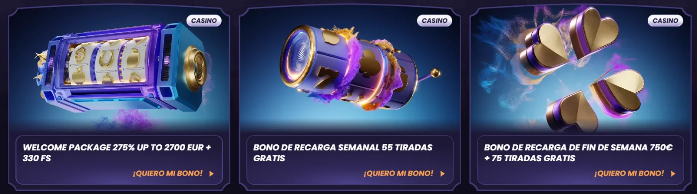 FunBet Casino promociones con bono de bienvenida, recarga semanal y tiradas gratis